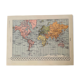 Lithographie planisphère carte de la Terre de 1928