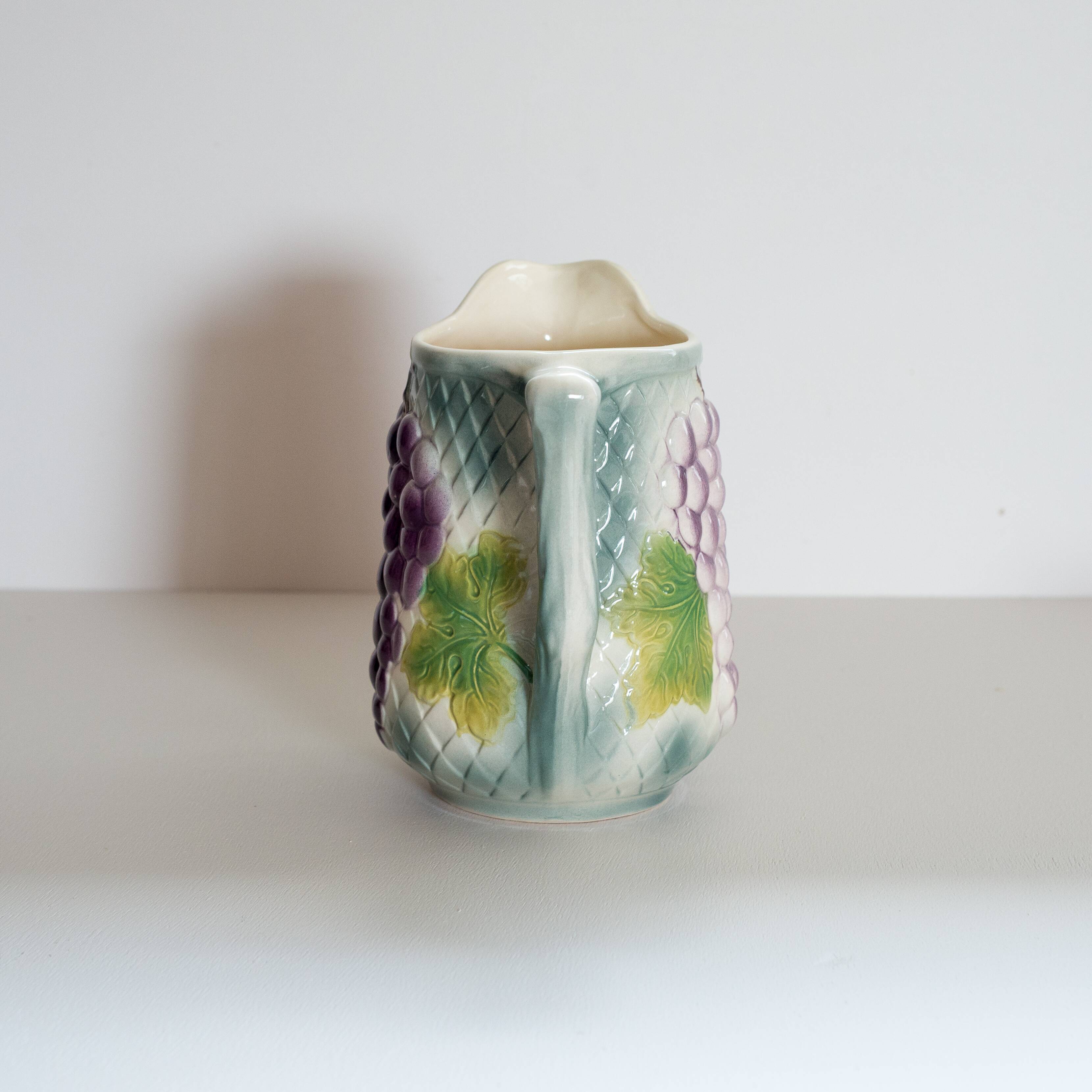 Pitcher Antique carafe decorated with fruit in slurry of Saint Clement