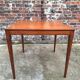 Vintage square teak table, antique Scandinavian style furniture
