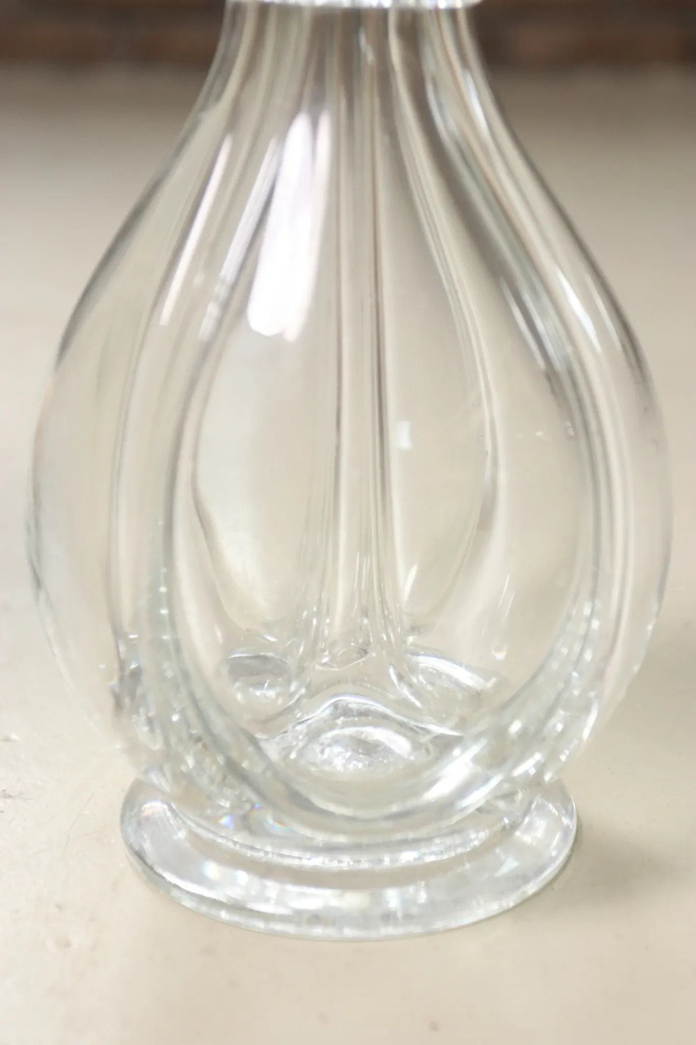French glass decanter with 4 compartments and pouring spouts, 1950s–70s