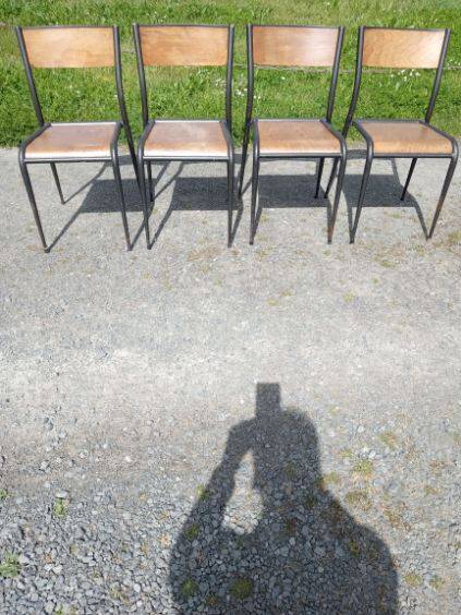 Set of 4 vintage iron chairs