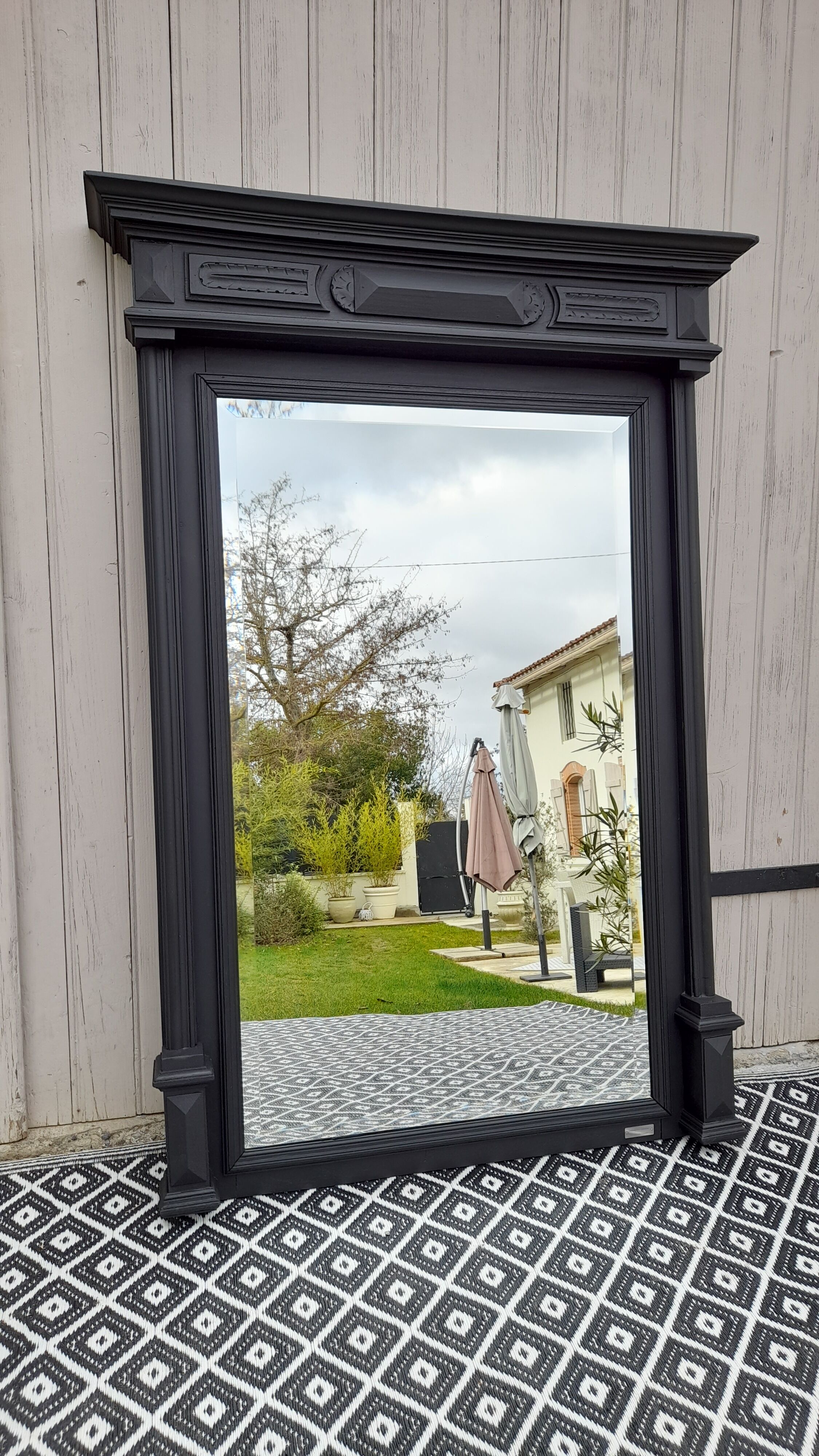 Beveled trumeau mirror