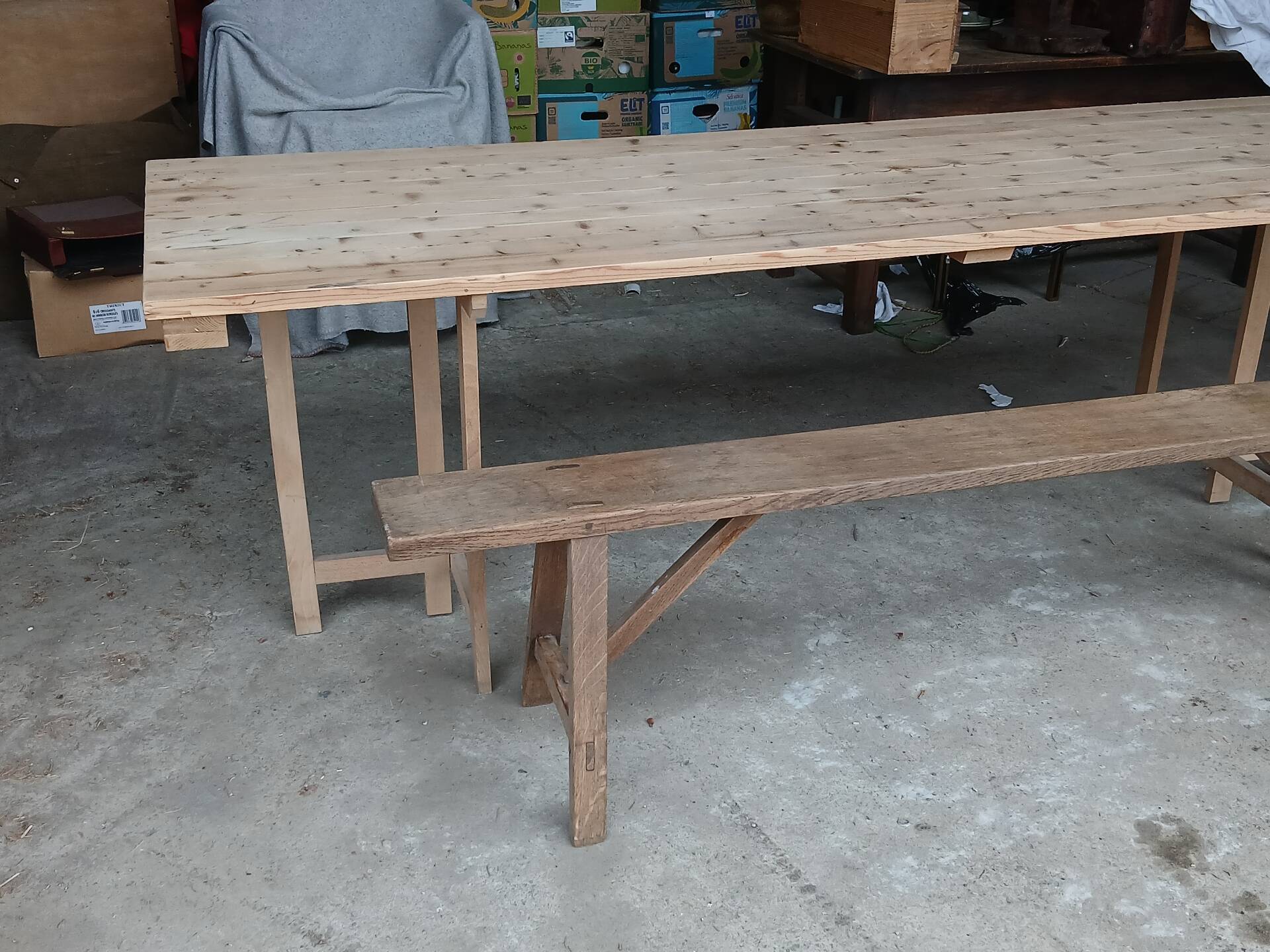 Table de ferme pliante 250 cm, 8/10 personnes