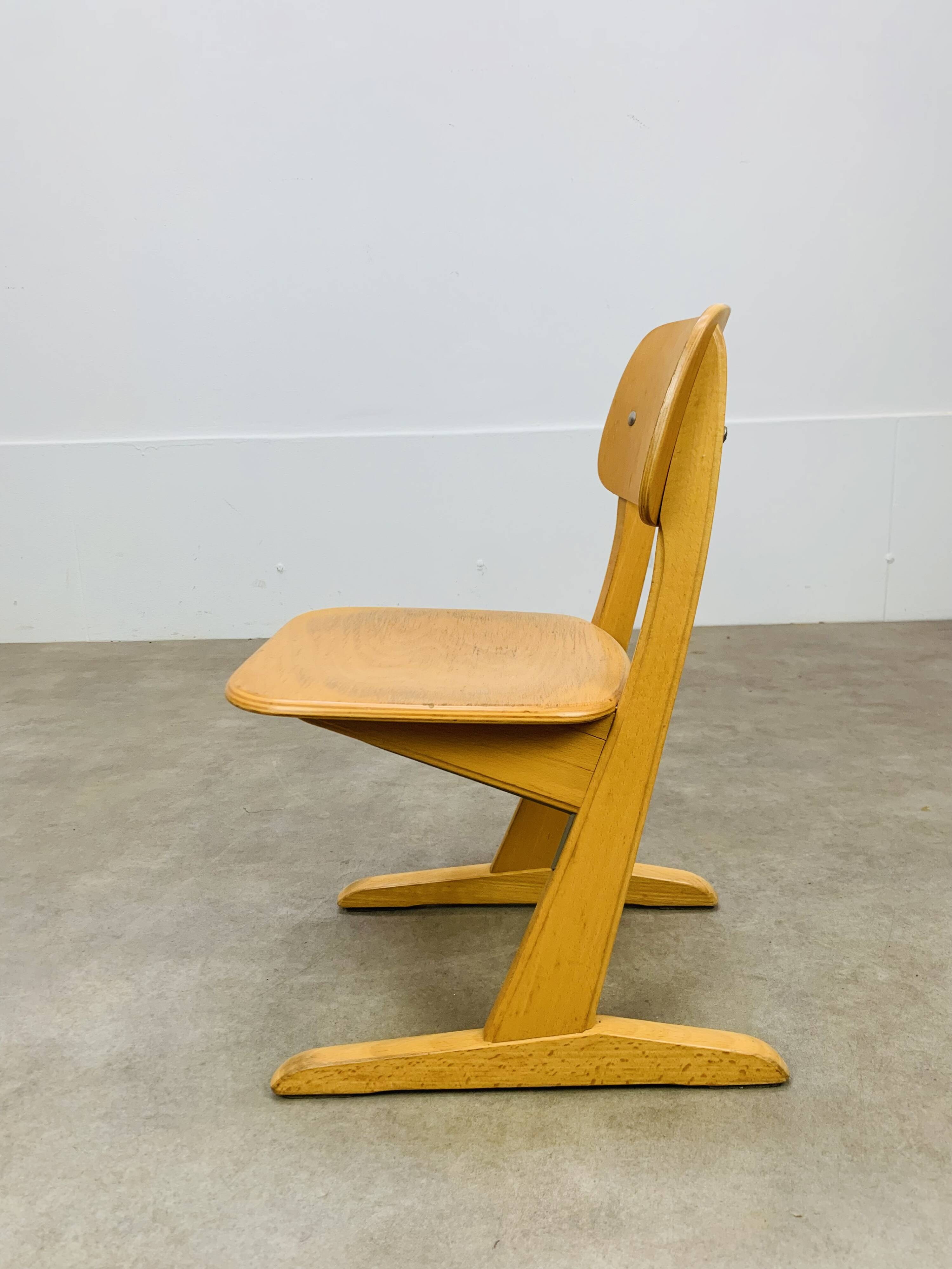 Casala children's chair from the 60s, wood, vintage