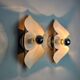 Pair of "folio" wall lights, space age, chromed metal, Italy, 1970
