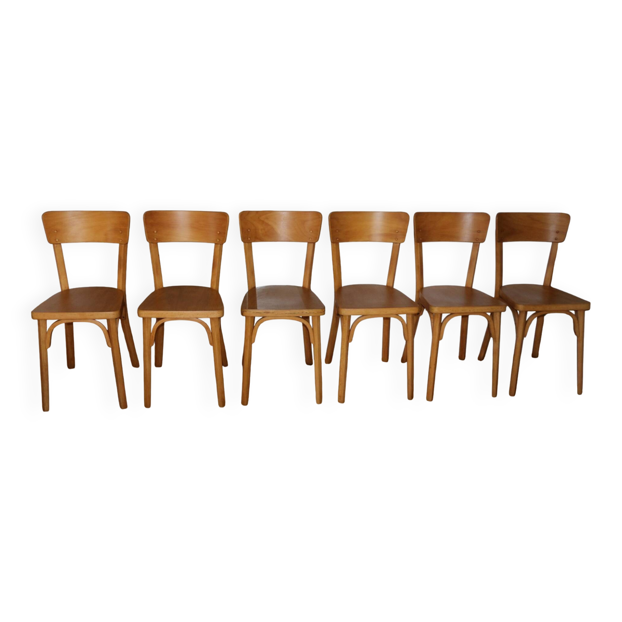 Set of 6 Baumann chairs No. 33 light beech