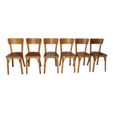 Set of 6 Baumann chairs No. 33 light beech