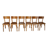 Set of 6 Baumann chairs No. 33 light beech