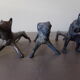 8 antique tin animal knife holders