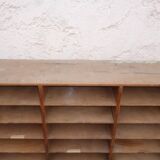 Sorting wood locker cabinet with Vintage labels