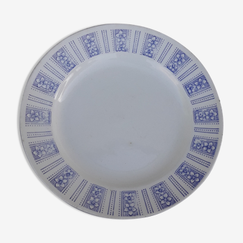Assiette plate en faïence de Gien modèle Nogent diam 23,5 cm