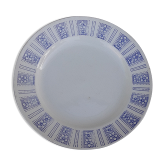 Assiette plate en faïence de Gien modèle Nogent diam 23,5 cm