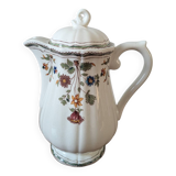 Gien earthenware coffee pot, Moustiers Olérys decor