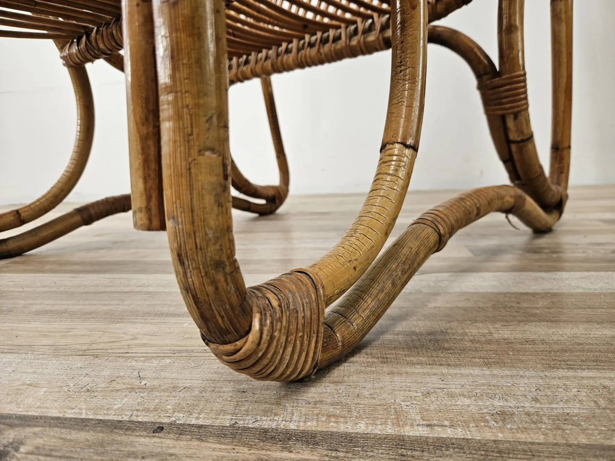 Chaises en osier vintage, 1970