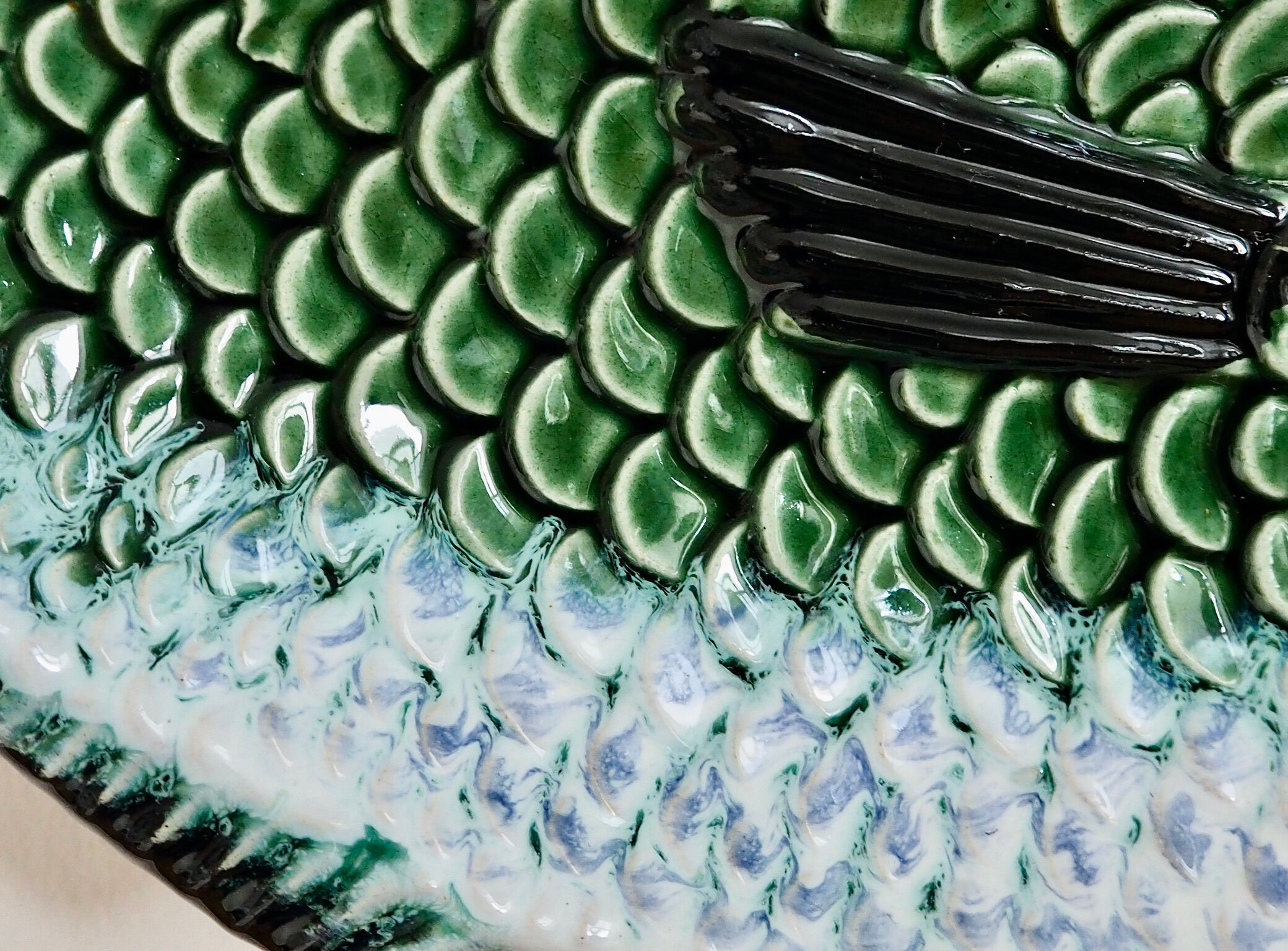 Majolica fish plate
