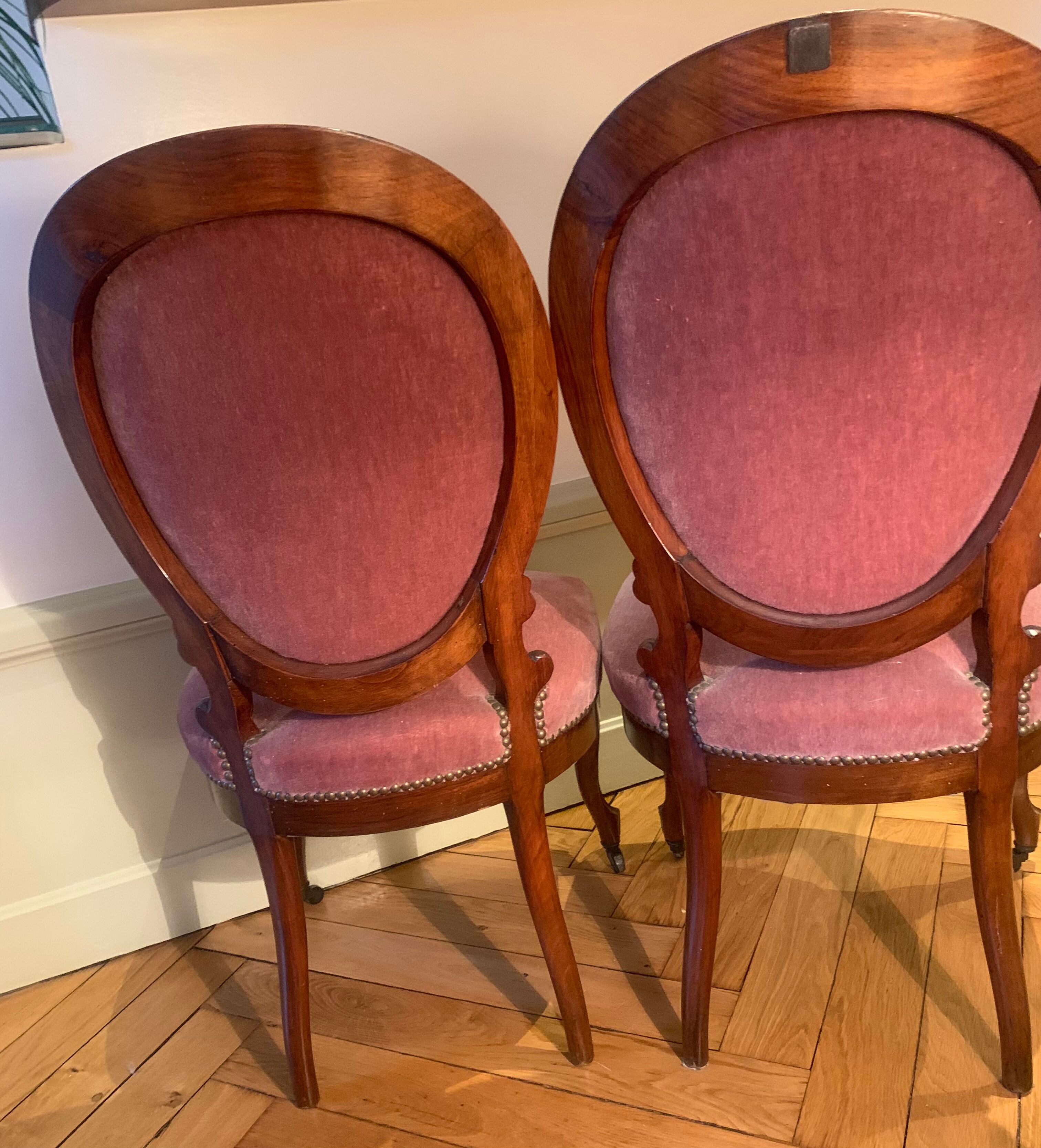Pair of Napoleon III medallion chairs