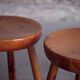Pair of beech counter stools, 1960