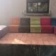 Modular vintage panoramic sofa 9 seats