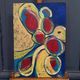 Oil on cardboard modern composition by François de Chabot 1960-70