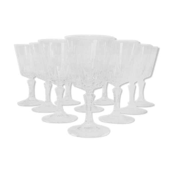 10 verres en eau cristal