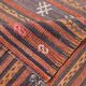 7x5 Red & brown Handmade Wool Kilim Rug,221x156 Cm