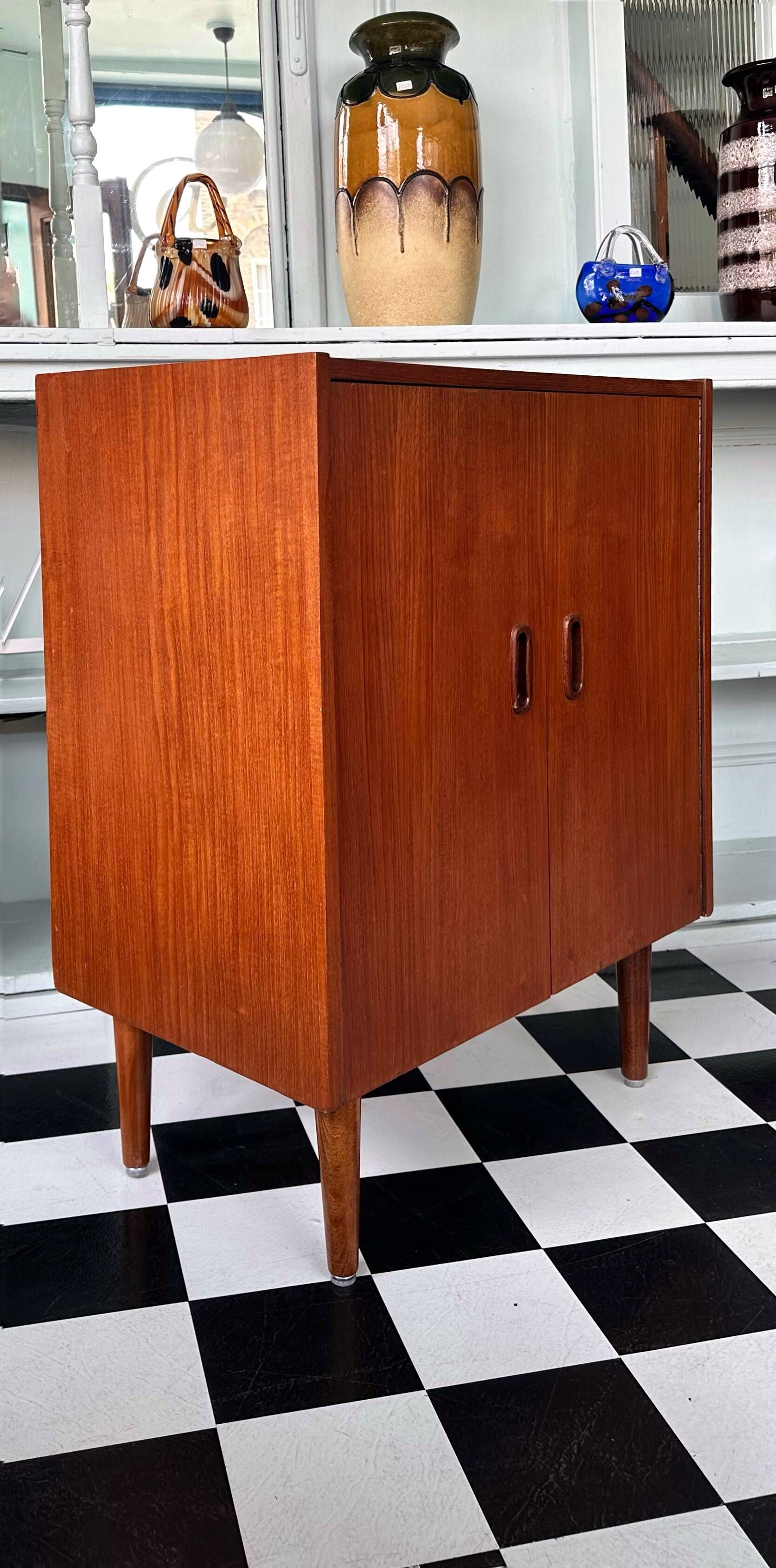 Mid-Century 1960’s Danish Teak Vinyl Record Cabinet