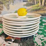 Set of 4 old oyster plates, SALINS pottery, France