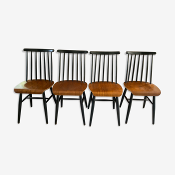 Lot de 4 chaises Ilmari Tapiovaara modèle Fanett