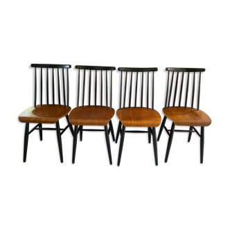 4 chairs Ilmari Tapiovaara model Fanett Vintage