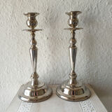 Beautiful pair of vintage metal candle holders