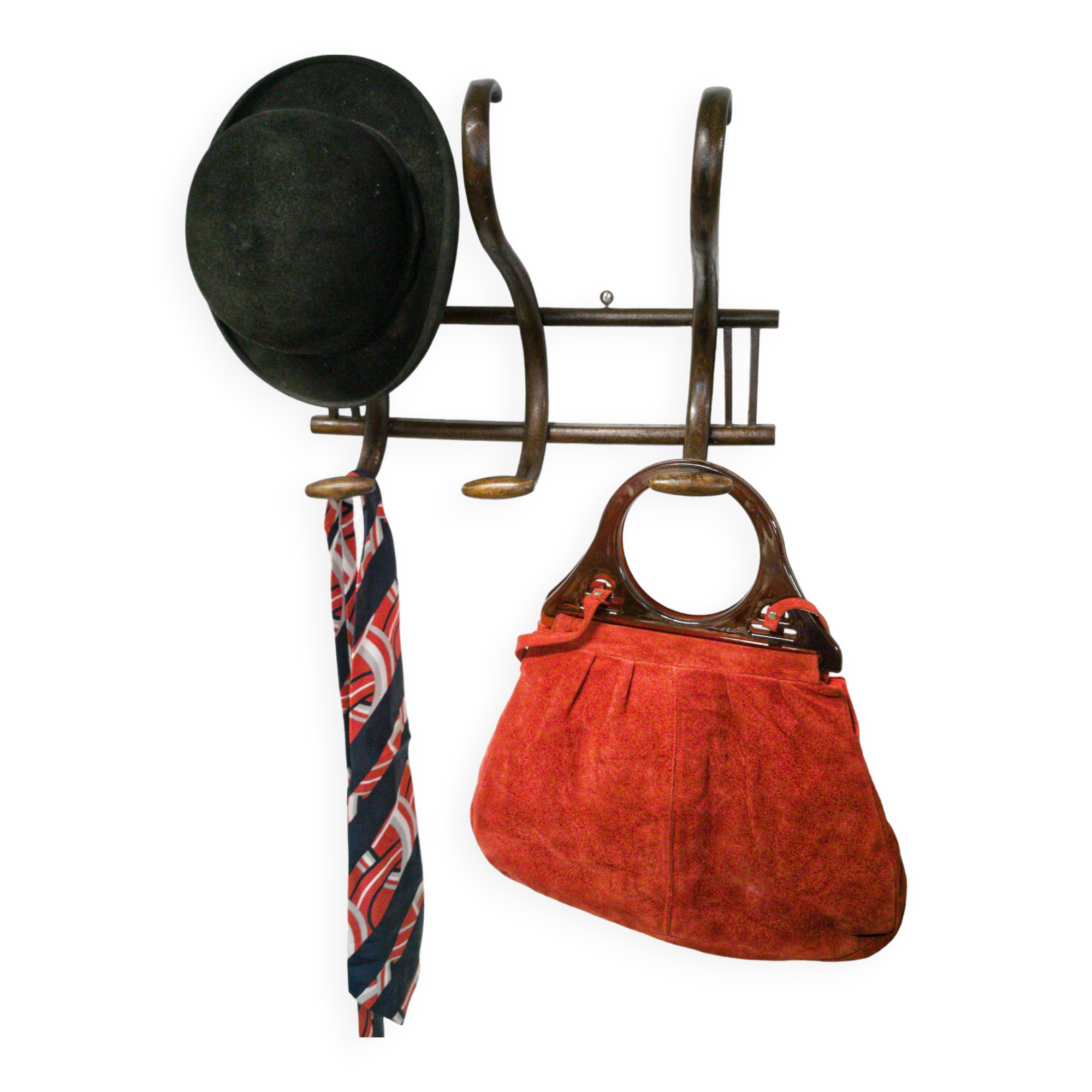 Bentwood wall-mounted coat rack