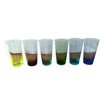 Set of 6 colored glasses