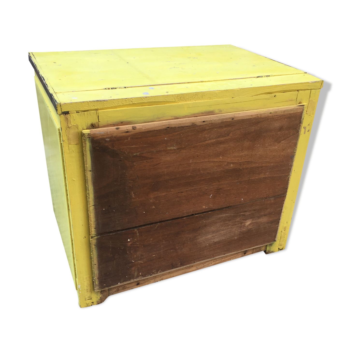 Yellow wooden chest