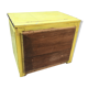 Coffre en bois jaune
