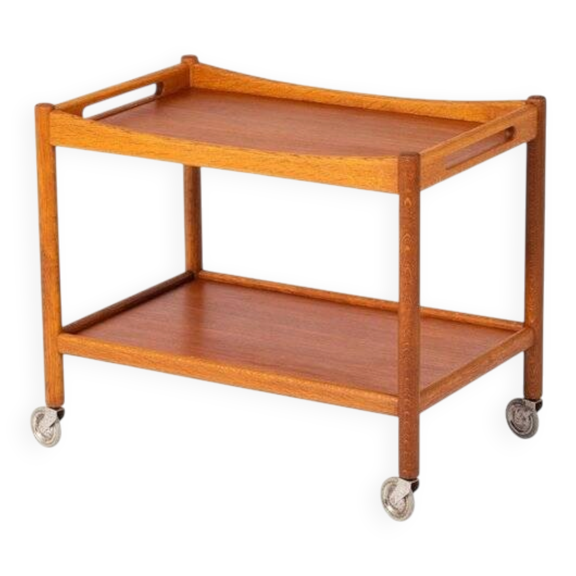 Chariot de bar danois moderne du milieu du siècle par Hans J. Wegner pour Andreas Tuck, années 1950.