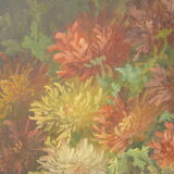 Paire de peintures de fleurs ancienne