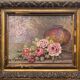 Painting "Bouquet of roses in the vase" signed G. Demange early XX° + frame