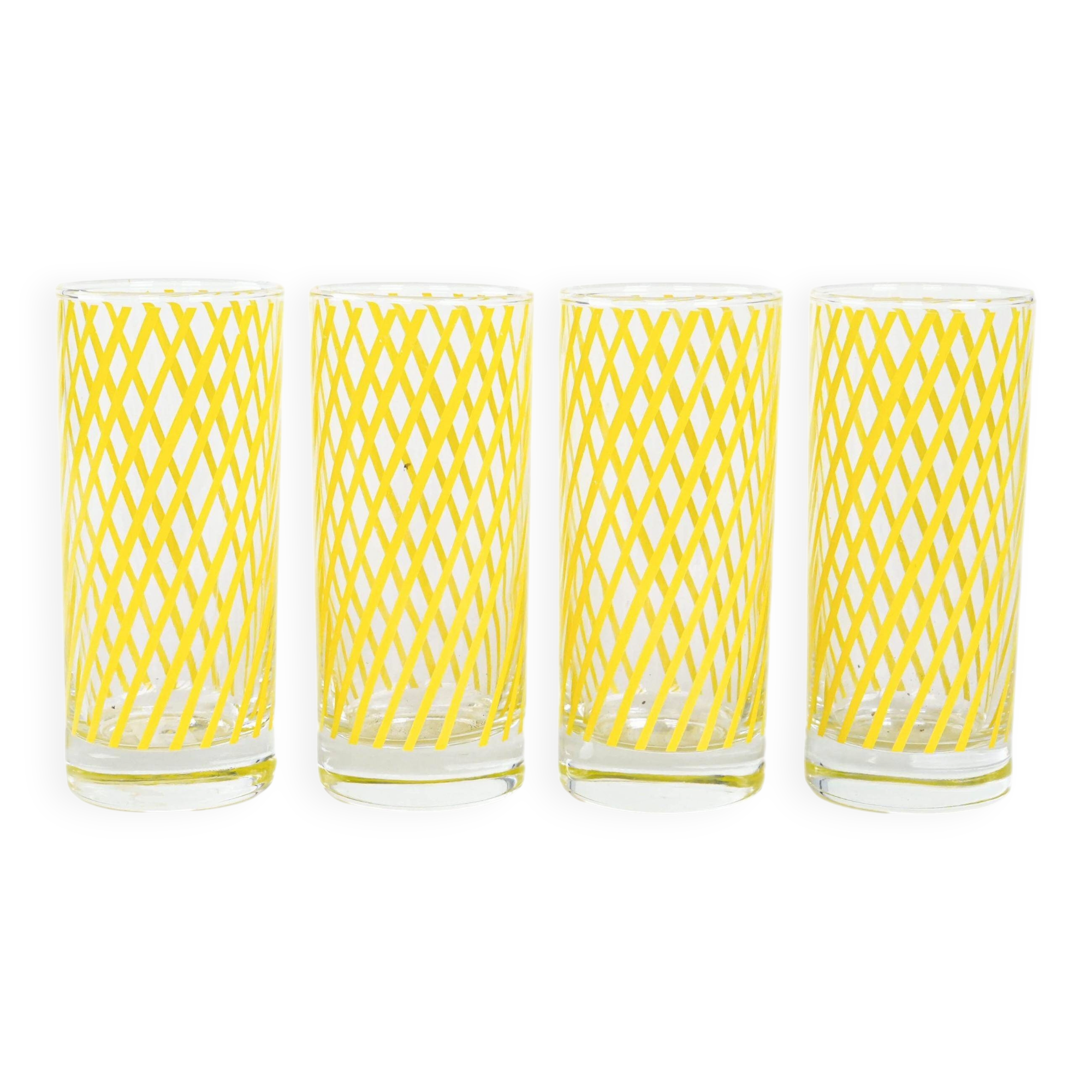 Set of highball glasses, Italian design, 1970s, manufactured in Italy