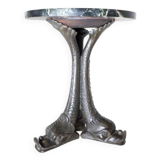 Table d'appoint en bronze et marbre du milieu du siècle dernier