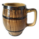 Large vintage pitcher with trompe l'oeil effect, barrel in glazed stoneware, 1950s