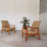 Pair of cream living room armchairs Jitona Sobeslav 1960