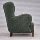 1960s, Danish armchair, original condition, furniture fabric, beech wood legs.