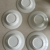 5 assiettes creuses en céramique vichy verte