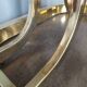 Vintage square brass and glass coffee table with smoked glass top, french 1970