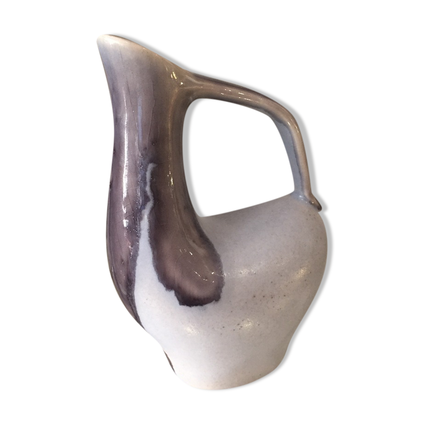 Pitcher in purple-grey ceramic simone poët laval