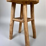 Brutalist wooden stool