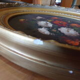 Painting "flowers" signed Delreux