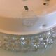 Round ceiling lamp in structured glass vintage 60s-70s