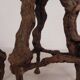 Set of 3 vintage wooden vine bar stools, 1960s