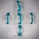Murano flush mount sconce by Toni Zuccheri for Venini, 5 pieces